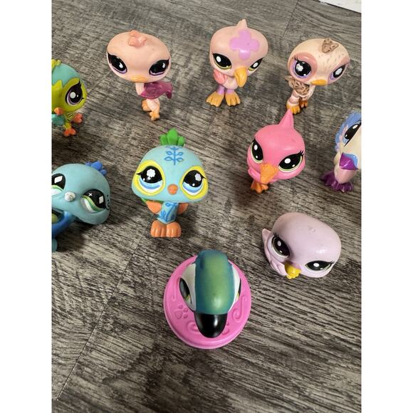 Lot Of 13 Littlest Pet Shop Birds Flamingo Ostrich Swan Parakeet Peacock Pelican - Picture 3 of 16